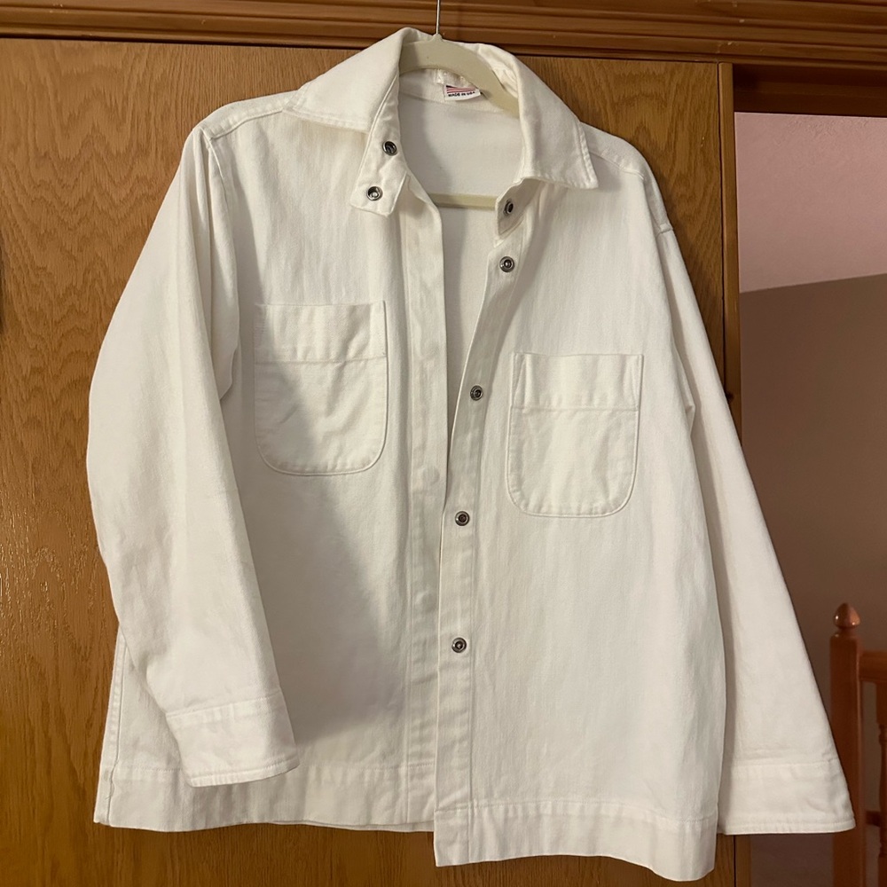 Carleen Chore Jacket - white - size medium - 100% cotton